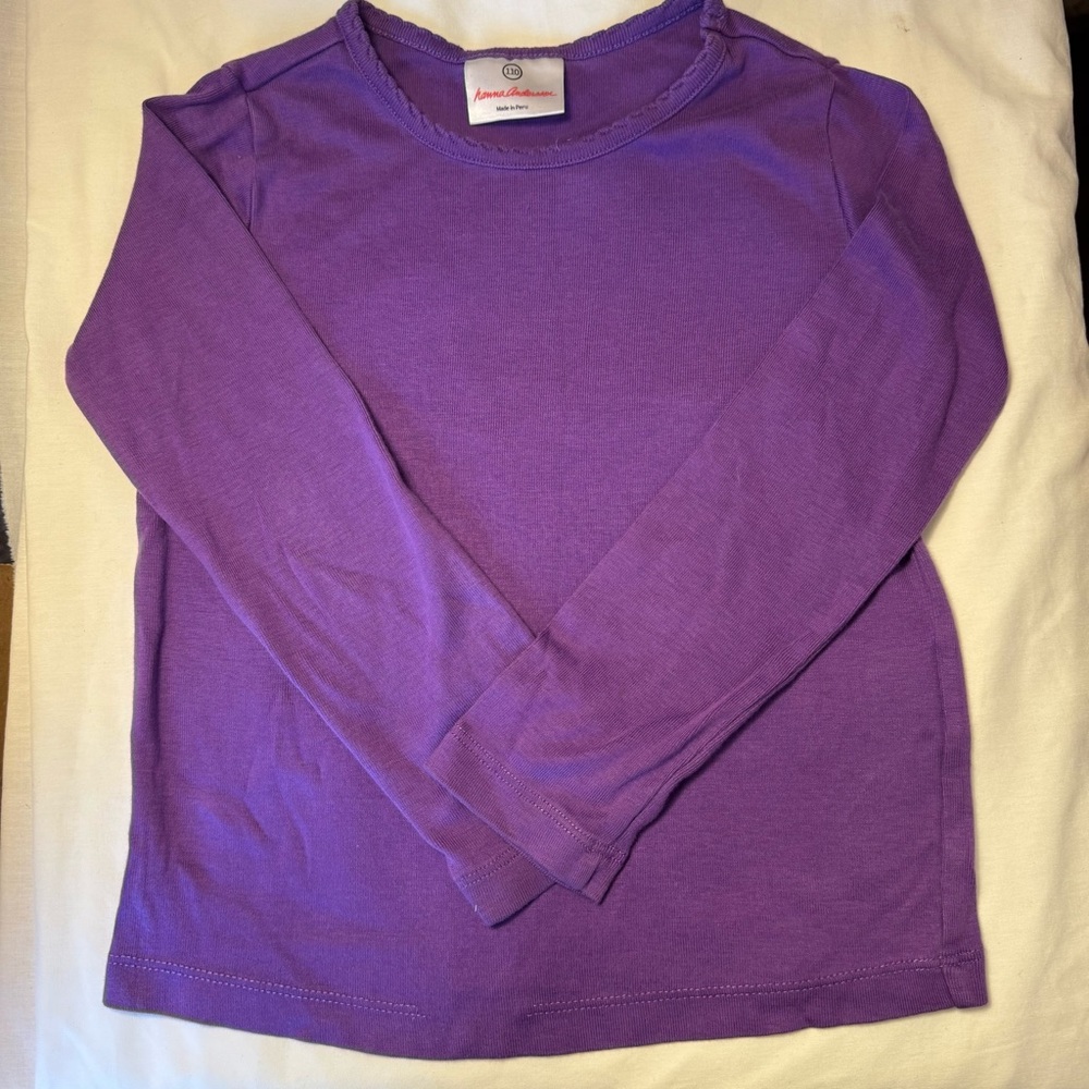 Hanna Andersson Lilac Crew Neck Tee